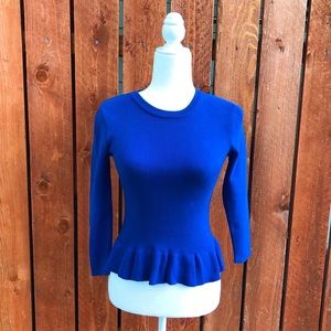 2/$21 ⭐️ NWT - EXPRESS - Blue Ruffle Sweater XS
